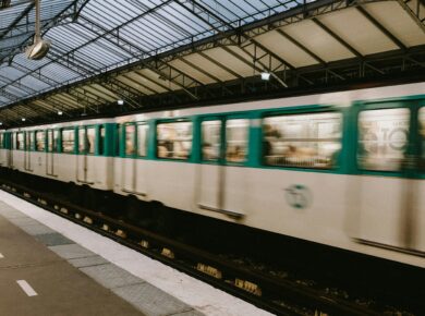 woman in a paris metro station